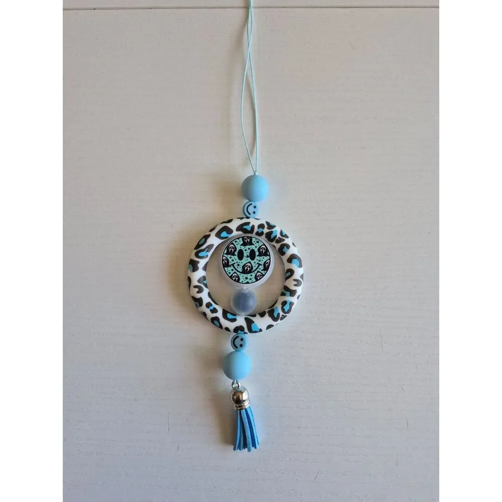 Beaded Rear View Mirror Car Charm, Handmade Hanging Auto Accessory